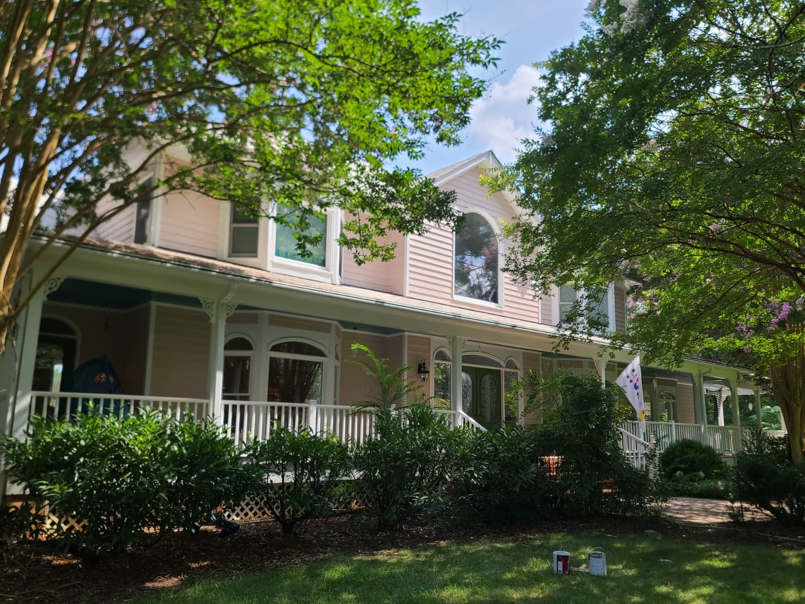 Freshly repainted home exterior with crisp trim